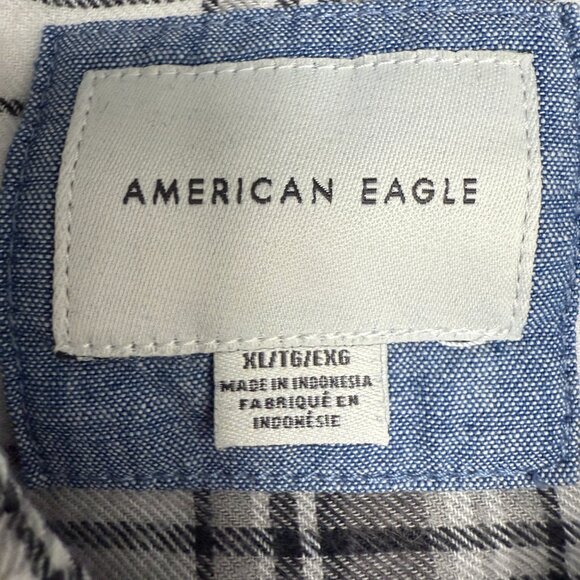 Women's AMERICAN EAGLE Oversized Thin Flannel Shirt Snap Down | Size XL - Picture 6 of 8